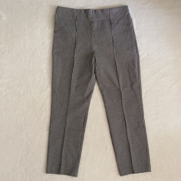Massimo Fabbro Italy | Houndstooth Front Seam Pull On Crop Pants Black/White 10 - Picture 11 of 11